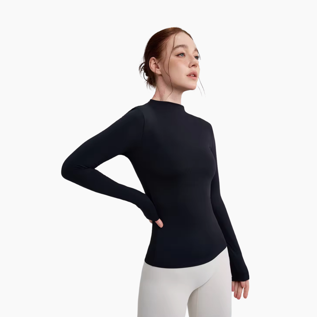 Laura Mock Neck in Black – Mon Cheval Equestrian